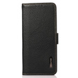 Чехол KHAZNEH RFID для Samsung Galaxy S23, текстура личи, чёрный