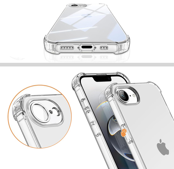 Чохол для iPhone 16E, Erbord Dropproof, прозорий + скло