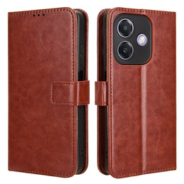 Откидной чехол для Oppo A40 / Oppo A40m, Crazy Horse Wallet, коричневый