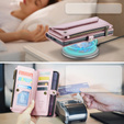 Чохол CASEME для Samsung Galaxy S24 FE, RFID Leather Wallet з плечовим ременем, рожевий