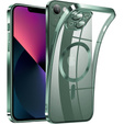 Чехол для iPhone 13, Electro MagSafe, зелёный + стекло для экрана