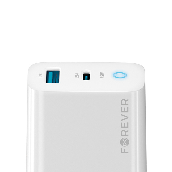 Мережевий зарядний пристрій GaN 45 Вт USB-C + USB