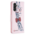 Чохол-книжка для Samsung Galaxy A55 5G, Wallet, giraffe, рожевий
