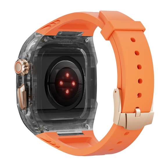 Силиконовый ремешок с чехлом для Apple Watch 1/2/3/4/5/6/7/8/9/10/SE/Ultra/Ultra 2 42/44/45/49MM