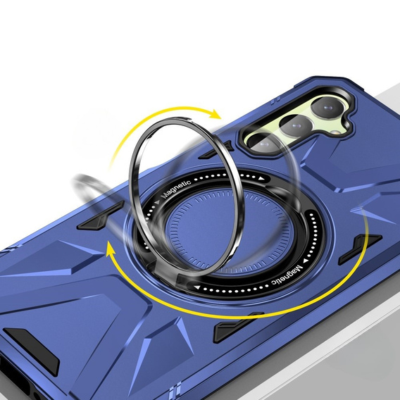 Чехол для Samsung Galaxy A54 5G, бронированный с подставкой и ручкой-планшетом, темно-синий