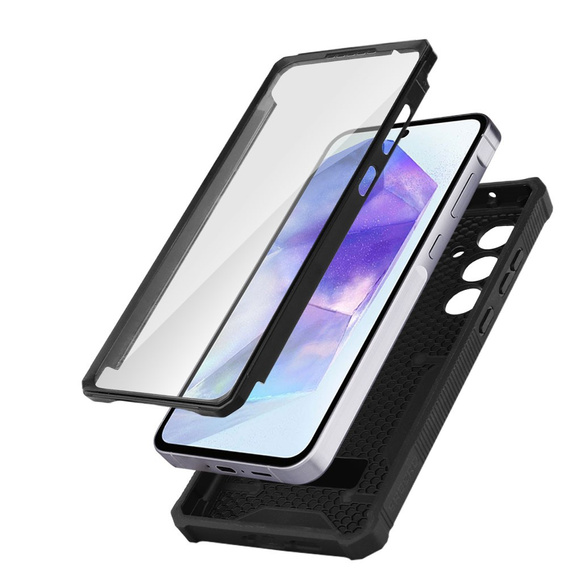 Чехол для Samsung Galaxy A55, ERBORD Rugged Case, черный (Две рамки)