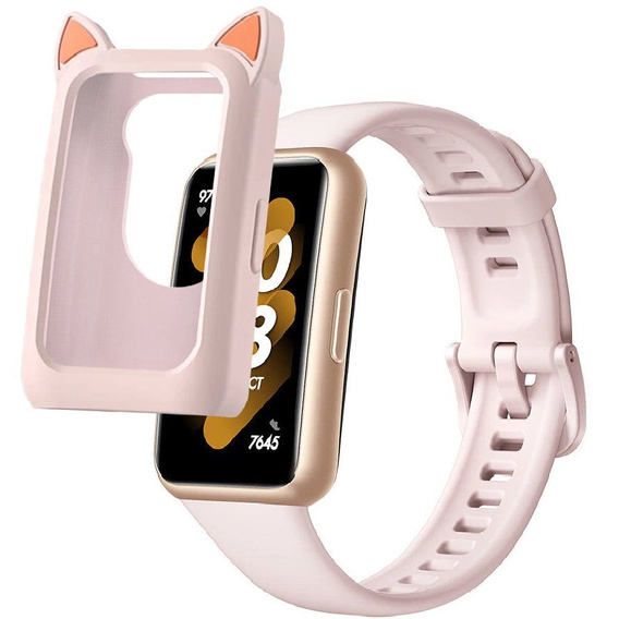 Силіконовий чохол CAT EARS для Huawei Honor Band 6/7, Pink