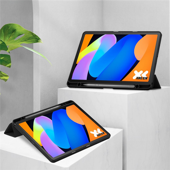 Чохол для Lenovo Idea Tab 11" 2025 TB336FU TB336ZU, з прозорою спинкою та тримачем для стилуса, чорний