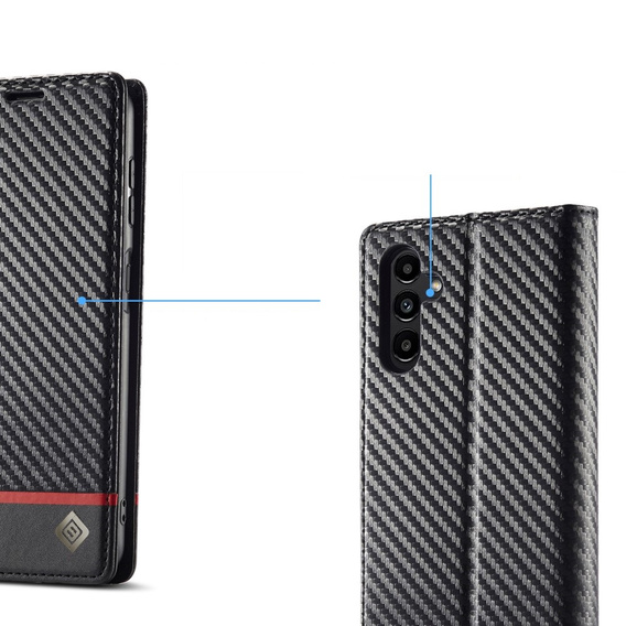 Откидной чехол для Samsung Galaxy A55, Carbon LC.IMEEKE, чёрный
