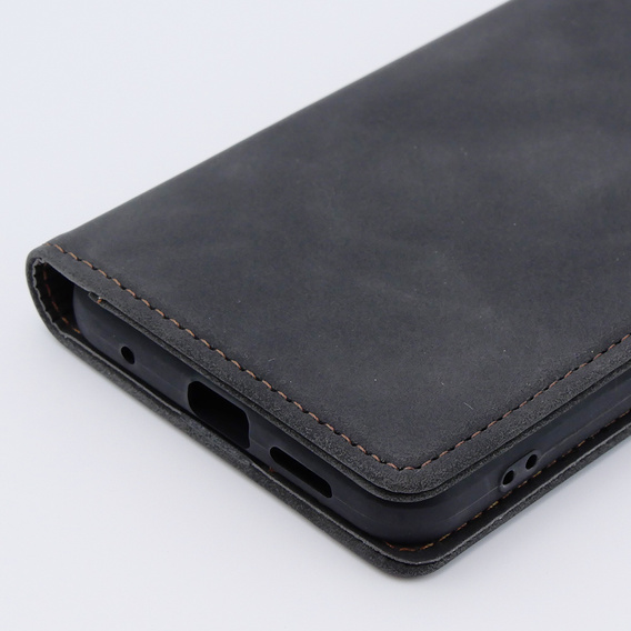 Чехол для Xiaomi Redmi Note 12 4G, ERBORD Vintage, бумажник с клапаном, чёрный