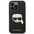 Чехол Karl Lagerfeld до iPhone 14 Pro Max, Saffiano Karl's Head Patch, чёрный