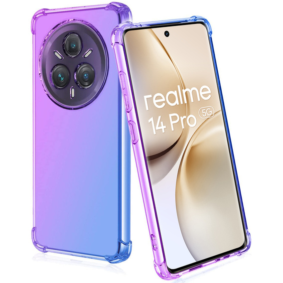 Чохол для Realme 14 Pro 5G, Gradient Dropproof, Фіолетовий / синій