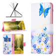 Откидной чехол для Oppo A38 4G / Oppo A18 4G, Wallet, Butterfly & Flowers белый
