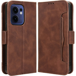 Футляр з клапаном для Oppo Reno 13F / Oppo Reno 13FS, Card Slot, коричневий