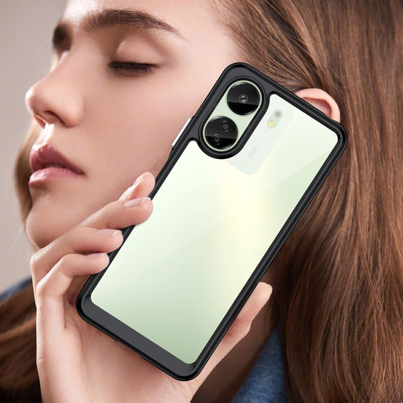Чехол до Xiaomi Redmi 13C / Poco C65, Fusion Hybrid, прозрачный / черный