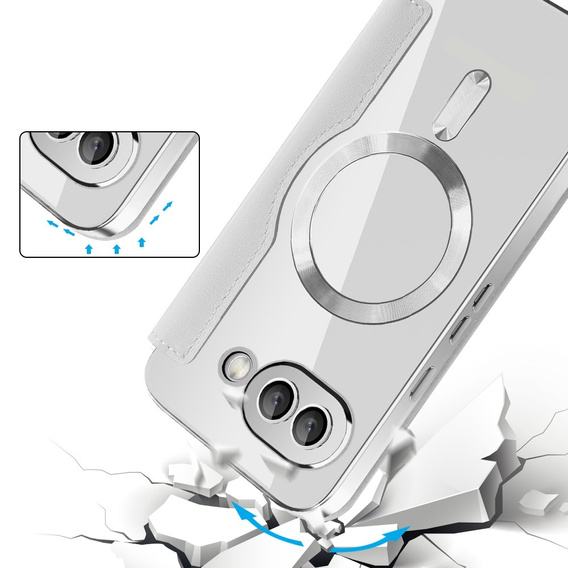 Чохол-книжка для Google Pixel 9A, RFID Wallet MagSafe CamShield, сріблястий