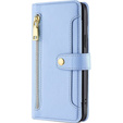 Откидной чехол для Samsung Galaxy S23, Wallet Zipper Pocket, синий