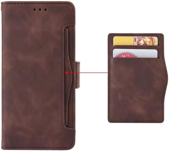 Откидной чехол для Realme 12+ Plus 5G, Card Slot, коричневый