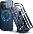Бронированный чехол для iPhone 15 Pro Max, Dexnor CamProtect MagSafe, темно-синий (Две рамки)