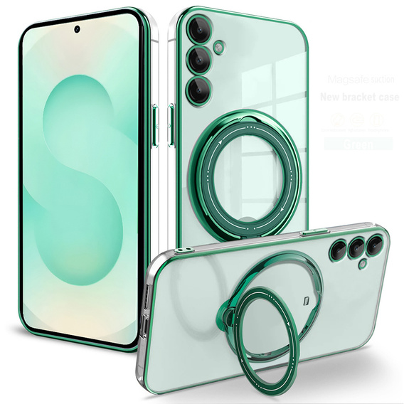 Магнитный чехол для Samsung Galaxy S25+ Plus, для MagSafe, зелёный