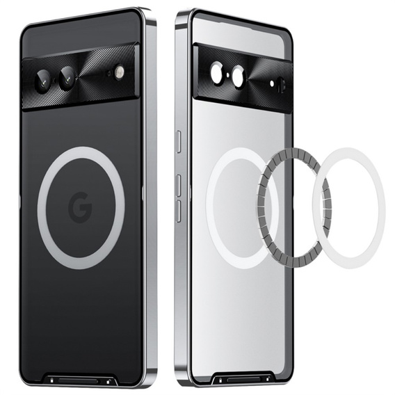 Защитный чехол для камеры Google Pixel 8, CamShield MagSafe, прозрачный / серебряный