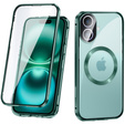 Магнітний чохол Dual Glass MagSafe для iPhone 16, зелений