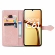Откидной чехол для Realme C61, Mandala, розовый rose gold