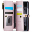 Чехол CASEME для Samsung Galaxy Z Fold6 5G, RFID Leather Wallet, с плечевым ремнем, розовый