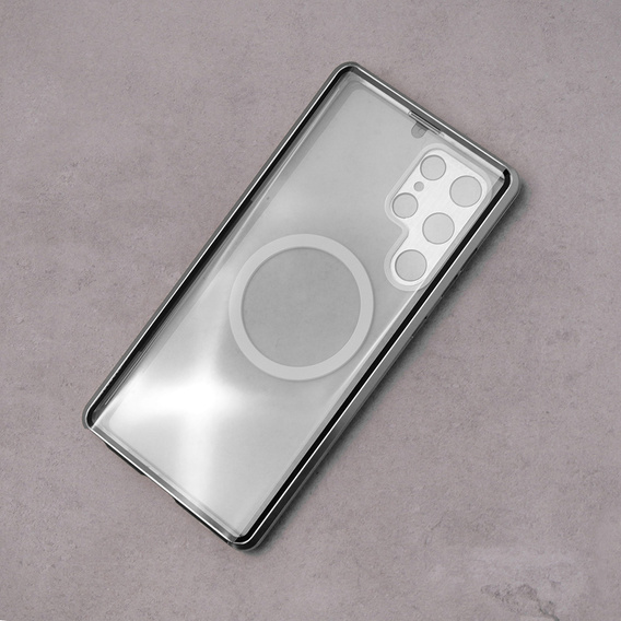 Магнітний чохол Dual Glass MagSafe для Samsung Galaxy S22 Ultra, сріблястий
