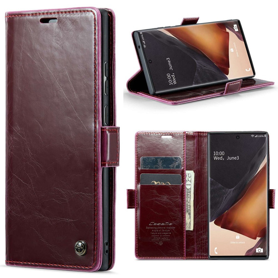 Флип-кейс CASEME для Samsung Galaxy Note 20 Ultra, Waxy Textured, красный