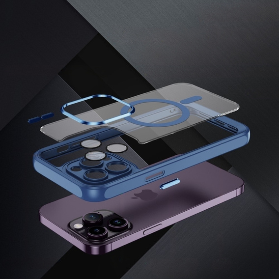 Чехол для iPhone 15 Pro, ERBORD Impact Guard, MagSafe, синий