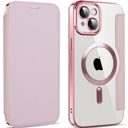 Откидной чехол для iPhone 14, RFID Wallet MagSafe CamShield, розовый