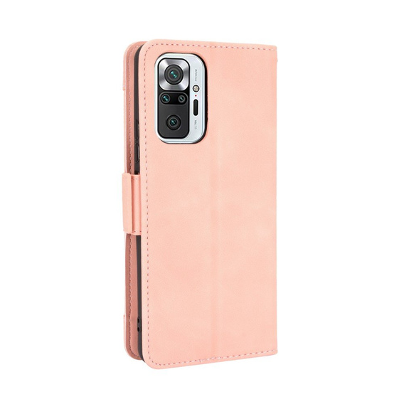 Футляр з клапаном для Xiaomi Redmi Note 10 Pro, Card Slot, рожевий