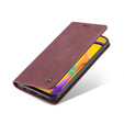 Чехол CASEME для Samsung Galaxy M21, Leather Wallet Case, бордовый