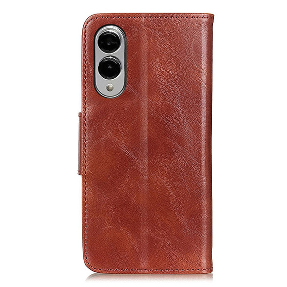 Откидной чехол для Samsung Galaxy S25 Edge, Crazy Horse Wallet, коричневый