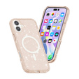Чохол для iPhone 17, для MagSafe, глітер, напівпрозоре золото