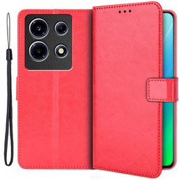 Футляр з клапаном для Infinix Note 30 VIP, Crazy Horse Wallet, червоний