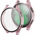 2в1 чехол и защитное стекло для часов Samsung Galaxy Watch 4 44mm, Pink
