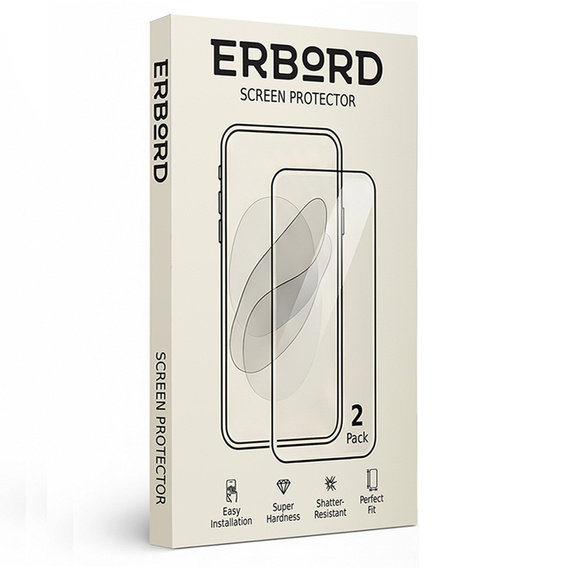 2x Загартоване скло для iPhone 13 Mini, ERBORD 9H Hard Glass на екрані