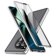 Чехол для OnePlus 12 5G, Magnetic Dual Glass, серебряный