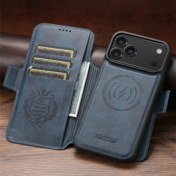 Флип-кейс 2-в-1 для iPhone 17 Pro Max, SUTENI, для MagSafe, синий