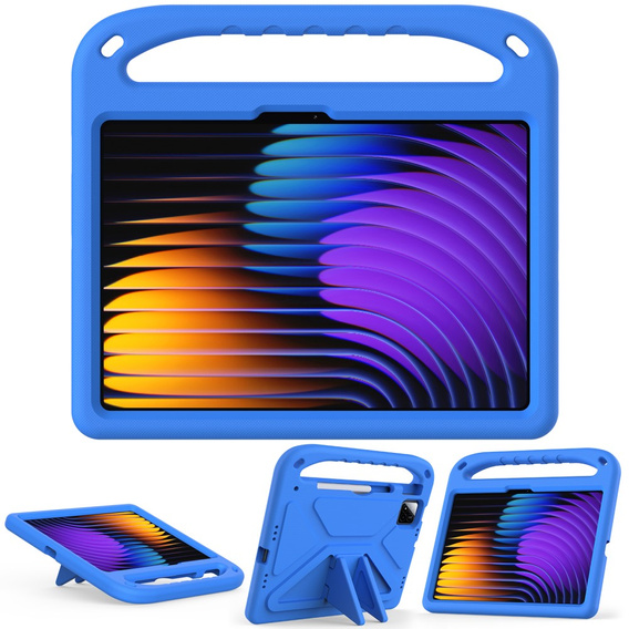 Детский чехол для Xiaomi Pad 7 / 7 Pro, с ручкой, синий