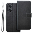 Откидной чехол для Oppo A38 4G / Oppo A18 4G, Crazy Horse Wallet, чёрный