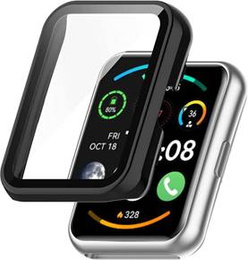 Силиконовый футляр со встроенным защитным стеклом до Huawei Watch Fit 2, Black