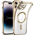 Чохол для iPhone 14 Pro, Electro MagSafe, золотий + Скло на екран