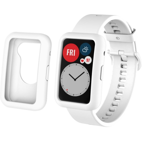 Прозорий ремінець з футляром до Huawei Watch Fit, White