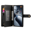 Откидной чехол для Xiaomi 14T Pro, Wallet Zipper Pocket, чёрный