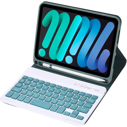 Чохол з Bluetooth-клавіатурою для iPad mini 8.3" 2021 (6 gen.) / iPad mini 8.3" 2024 (7 gen.), темно-зелений