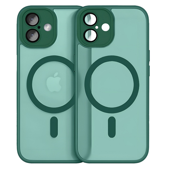 Чохол для iPhone 16 Plus, для MagSafe, ERBORD Matt Case, зелена + захисне скло