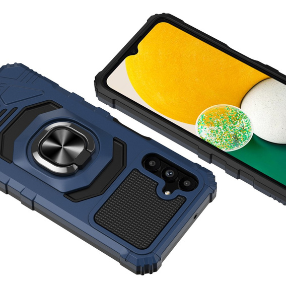 Чехол для Samsung Galaxy A25, TechDefender, синий + стекло 9H